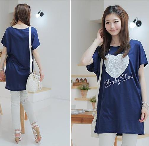 Love fashion lace t-shirt maternity clothing o-neck short-sleeve top summer