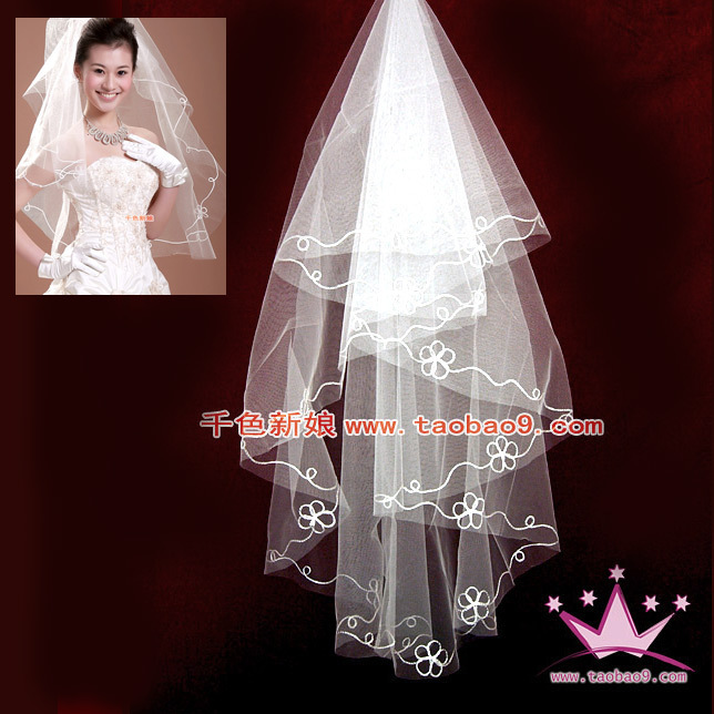 LOVE Flower champagne color 1.5 meters veil wedding accessories classic brief paragraph