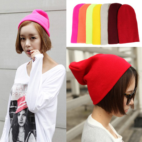 LOVE HARAJUKU neon color knitted hat knitted hat autumn and winter hat