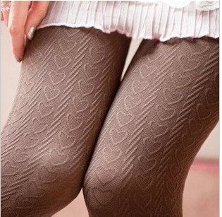 love heart vertical stripes velvet pantyhose/bottoming stockings