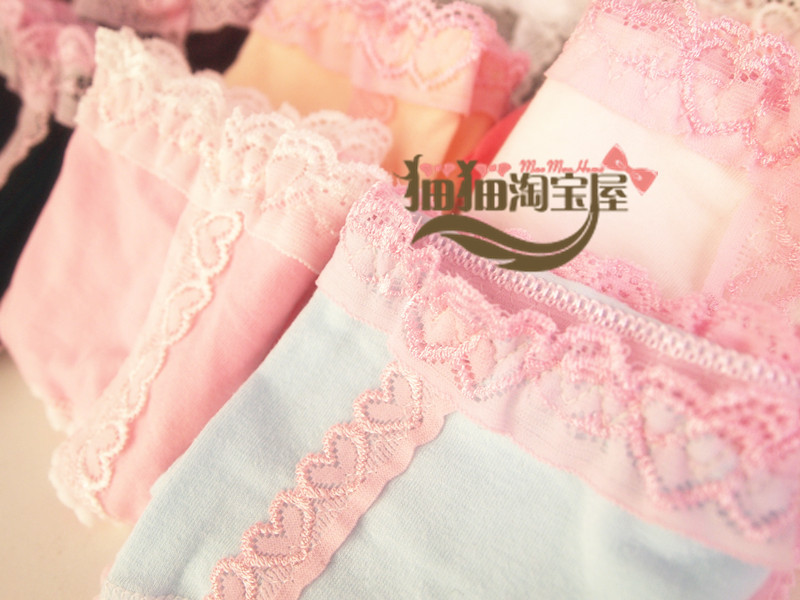 love lace 100% cotton fresh breathable sweat absorbing comfortable panty underwear
