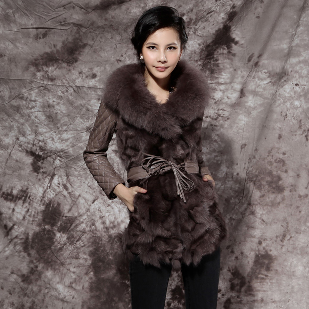 LOVE Lafon fur coat 2012 sheepskin fox fur female medium-long b-711