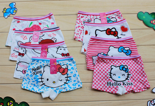 Love lulu's store Female child trunk lycra cotton kt cat MINNIE cartoon child panties shorts pants Free shipping