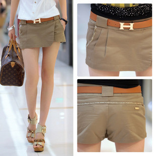 Love me 2012 summer new arrival women's belt pure colorant match all-match culottes shorts