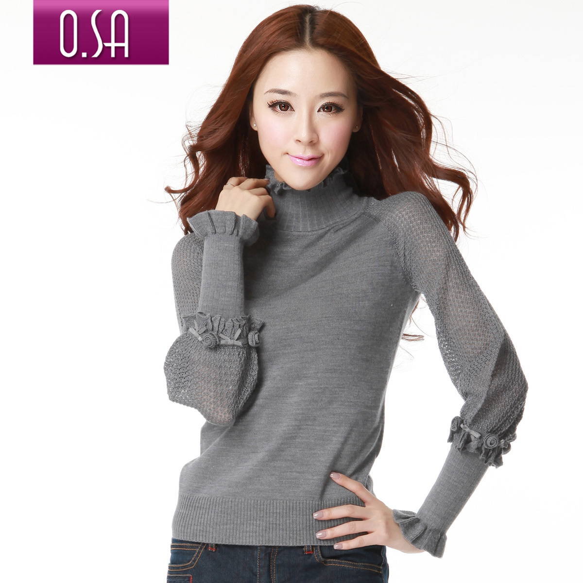 LOVE Osa autumn new arrival women's turtleneck basic shirt loose pullover outerwear knitted sweater female e12152