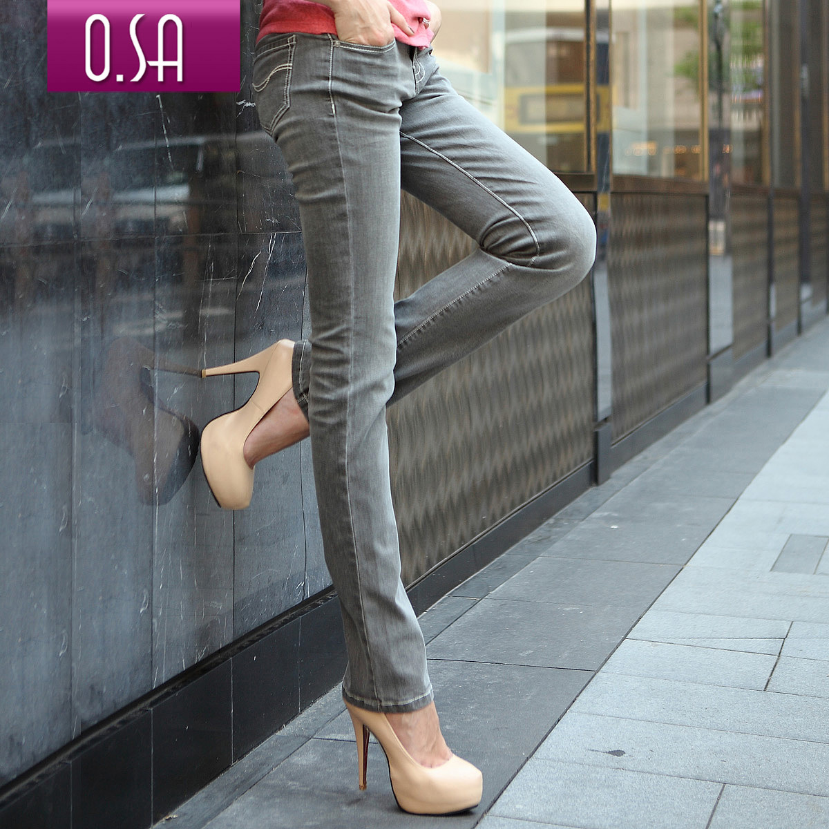 LOVE Osa97 cotton 2012 autumn new arrival women's fashion slim casual straight jeans k23129