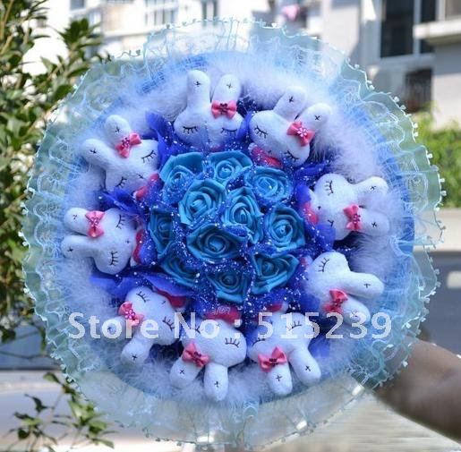 Love rabbit doll toy cartoon bouquet lovers gifts/wedding bouque/birthday gift X20