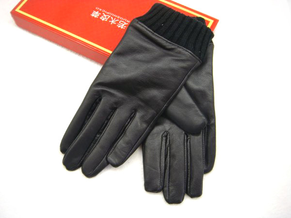 LOVE Sheepskin gloves lovers design black genuine leather gloves autumn and winter thermal general classic