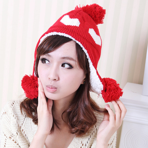 LOVE Winter thermal berber fleece love ball yarn knitted hat knitted hat
