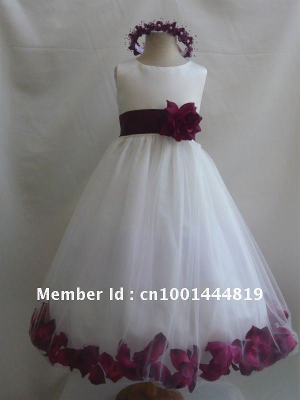 Lovely CUSTOM MADE With Tulle&Satin Fabric Ankle Length Actual Samples Flower Girl Dress