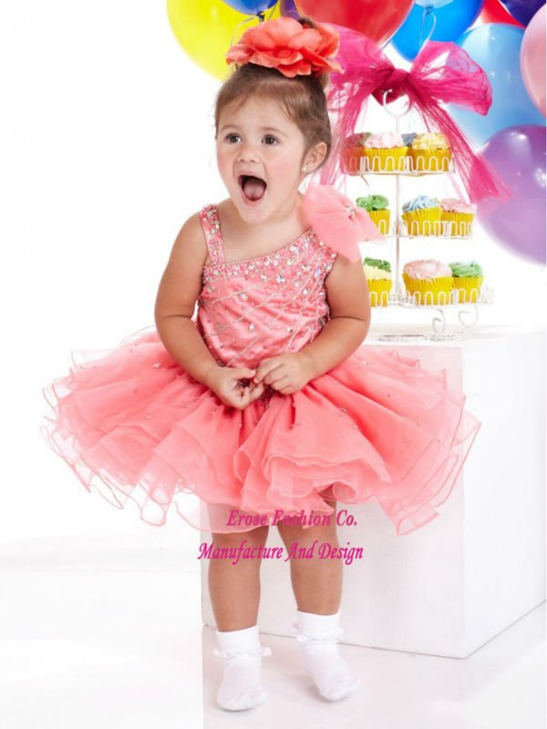 Lovely Elegant Organza Pink m207 mini girl dresses