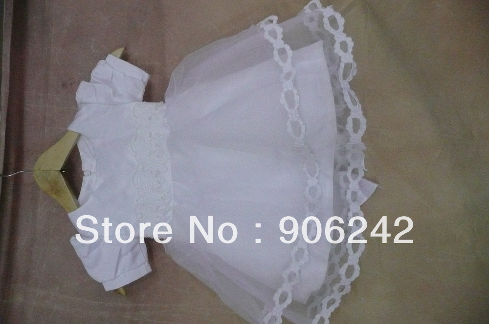 Lovely Ivory Applique Short Sleeves Newest Bridal Flower Girl Dress Custom Made LR-C