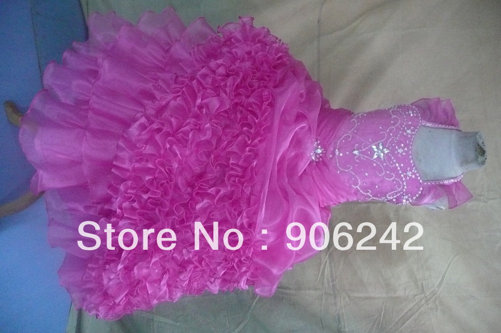 Lovely Organza With Beading Halter Style Newest Bridal Flower Girl Dress LR-C