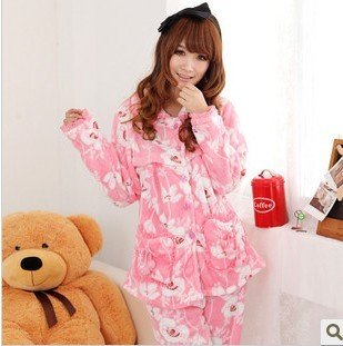 Lovely the ball ball pajamas 2012 winter thickening coral flocking leisurewear suit