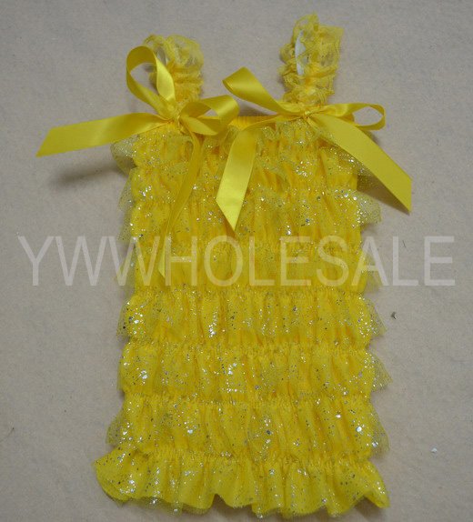 Lovely yellow petti lace ruffle top for girls