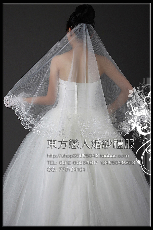 Lover wedding supplies bride quality single tier lace decoration 1.5 meters veil ts-7-7