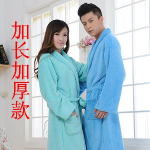 Lovers coral fleece robe bathrobes sleepwear male female sleepwear male sleepwear thickening coral fleece robe