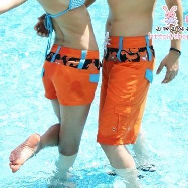 Lovers lovers beach pants lovers swimwear casual swimming trunks shorts knee-length pants shorts female free shipping