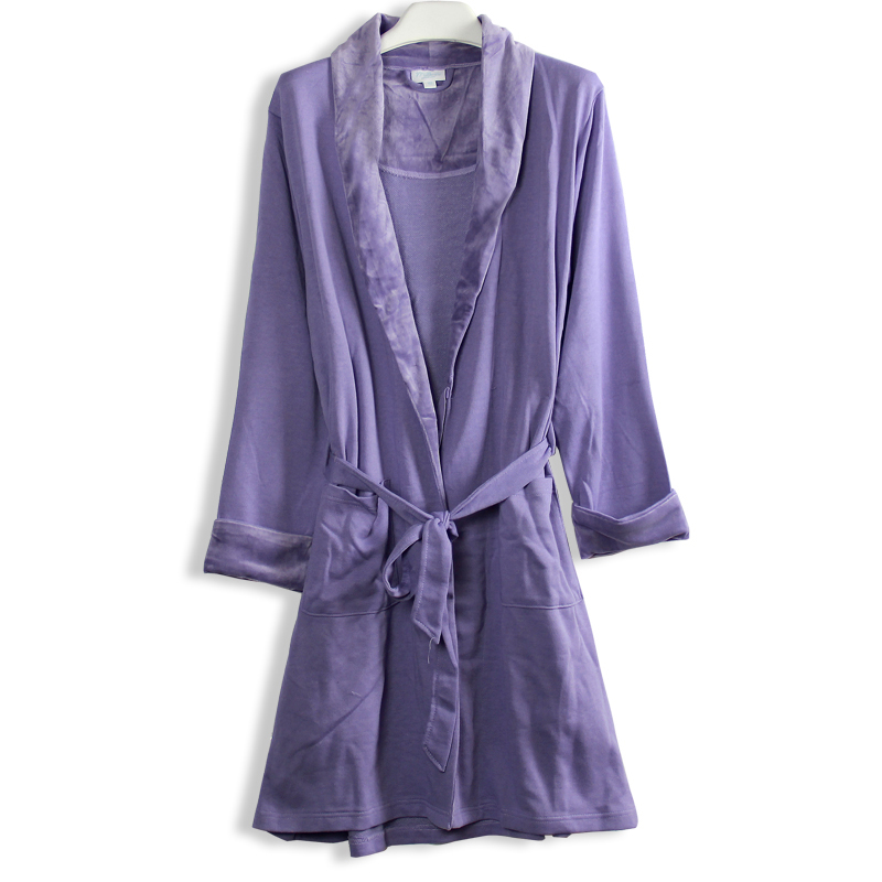 Lovers robe soft cotton loop pile sleepwear 100% cotton spring and autumn bathrobes plus size 5414