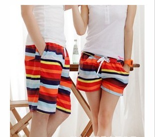 Lovers shorts beach shorts lovers beach pants stripe swimming pants swimming trunks