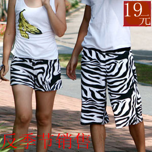 Lovers zebra print beach pants  shorts dry  freeshipping