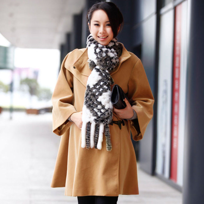 Lovesmama maternity clothing autumn and winter stand collar horn button wool coat 96578