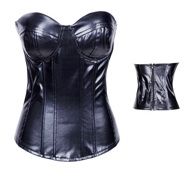 lower price Women shaper Corset Sexy Lingerie leather black zg018