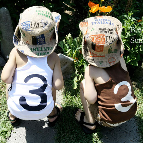 Lowest price 2013 summer children's vest male female child cotton sleeveless T-shirt