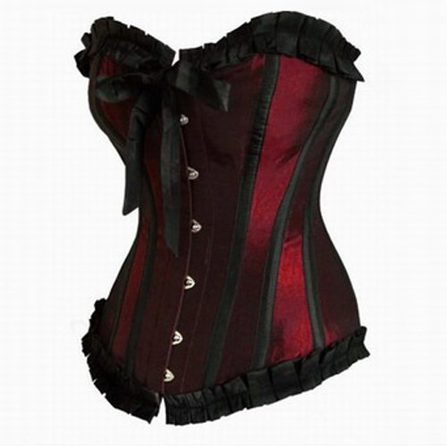 LOWEST PRICE Free shipping Sexy Lingerie sexy Overbust Corset body lift shaper Burgundy dark red CS0343