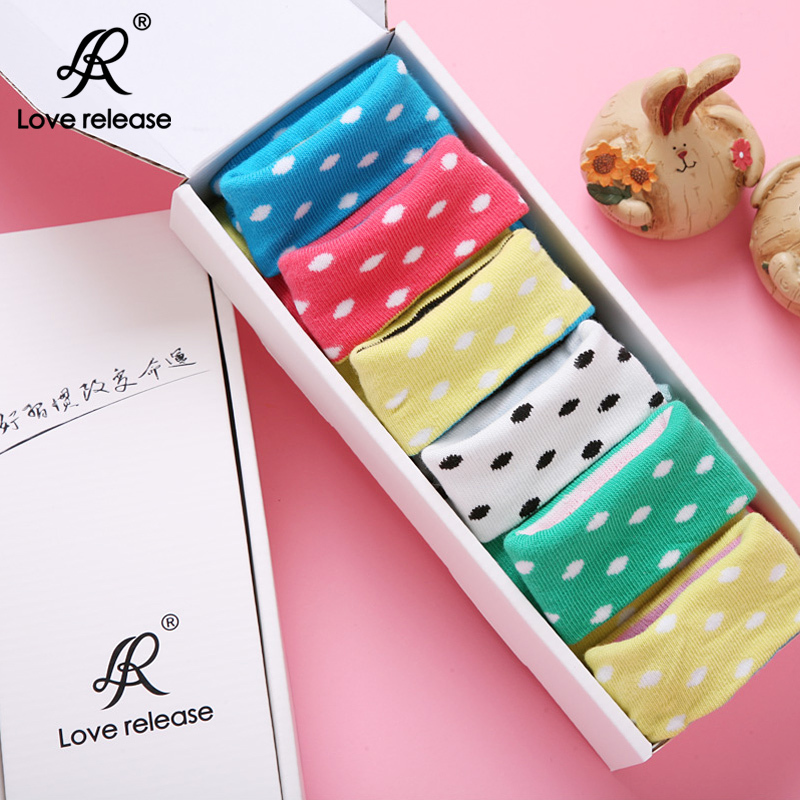 Lr autumn new arrival socks 100% cotton socks casual solid color sploshes gentlewomen sock gift box set 038