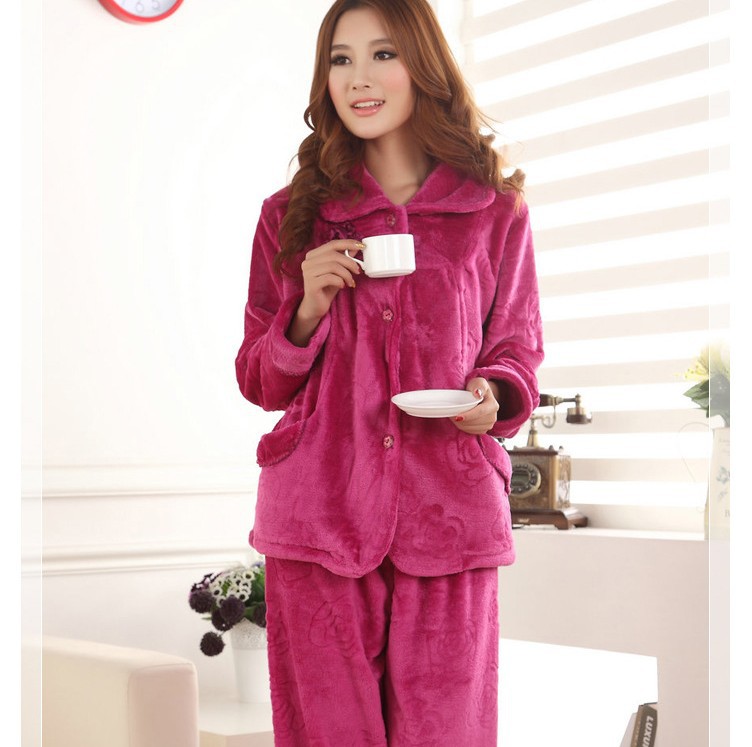 LR Free Shipping Women Dressing Gown Sleepwear Winter Flannel M L XL Min Order $30 Retail Wholesale