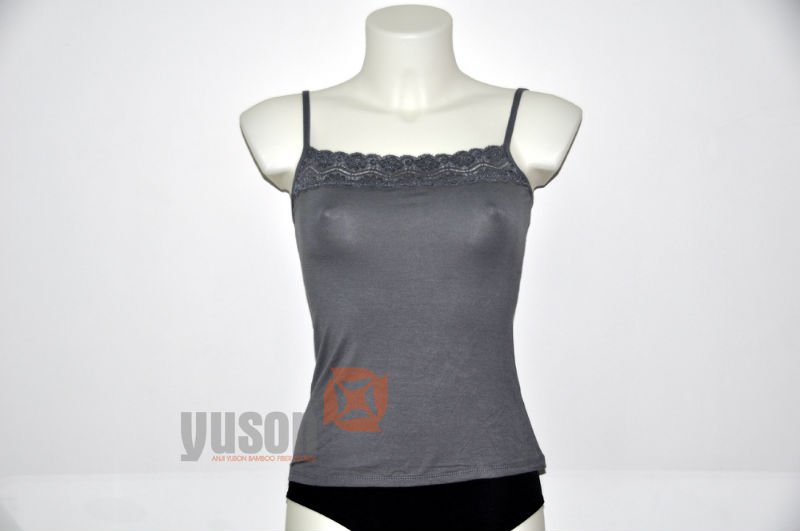 LTB 02 - Ladies' modal camisole with lace neckline, soft touch, breathable