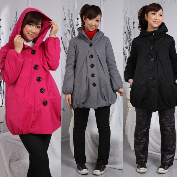 LUCKBAO autumn and winter maternity clothing maternity casual outerwear cotton-padded jacket cotton-padded overcoat wadded
