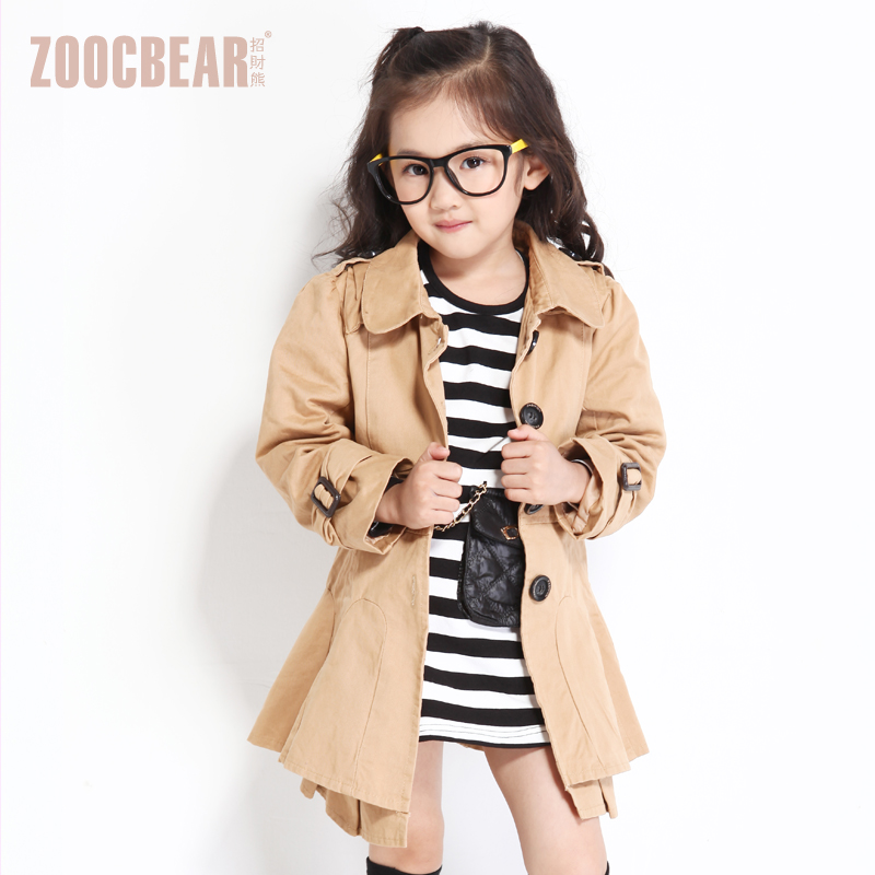 Lucky children's clothing female child belt trench child pure cotton-padded coat 2012 8152