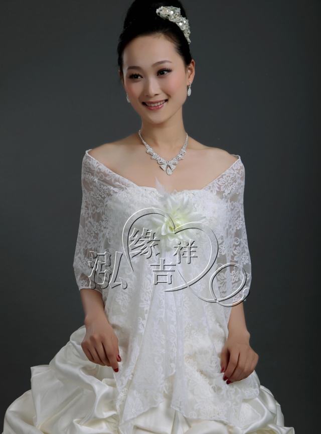 Lucky wedding wrap lace cape thin cape summer cape bride cape pj03