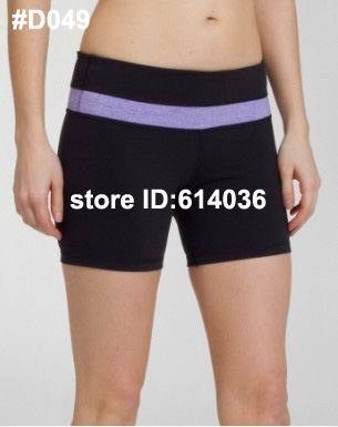 Lululemon Yoga Women Pants Black Cotton Groove Shorts Pants Running Tight!  Free Shipping Any 4pc (Jacket+Pant ) By EMS!!