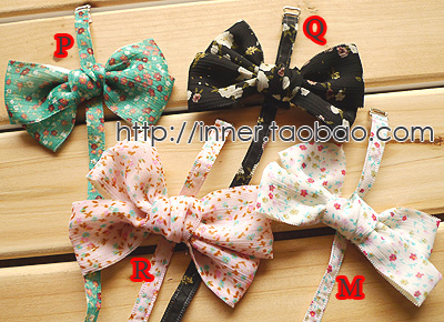 Lunalita underwear bra shoulder strap big bow denim button bead