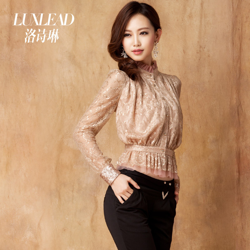 Luxlead 2013 spring formal all-match lace shirt casual women's