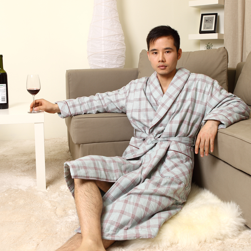 Luxurious and noble at home service thermal massifs cotton-padded autumn and winter bathrobe robe male 058-j11