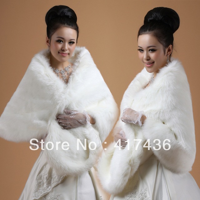 Luxurious Faux Fur Bolero Shrugs Beige Bridal Wraps Evening Party Wedding Jackets Shawls Winter Warm Pageant Stoles Coat New