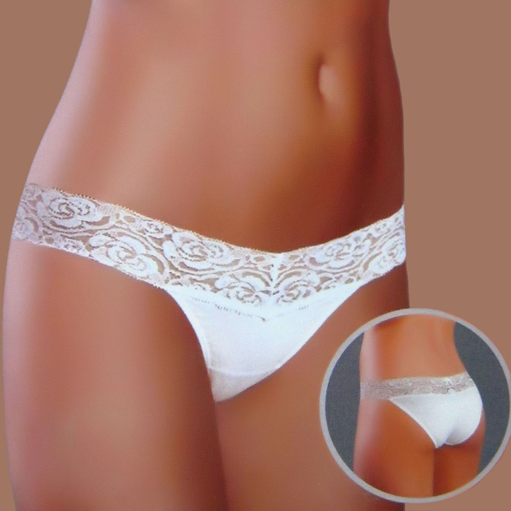 Luxury panty 100% cotton lace interspersion sexy low-waist slim hip briefs female 305
