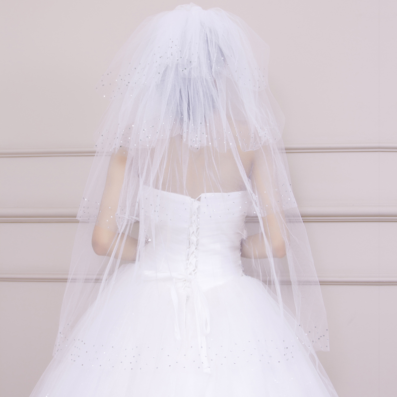 Luxury rhinestone bridal veil long design quality wedding dress wedding accessories ts04