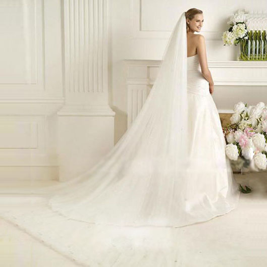 Luxury section of bridal wedding dress veil 4 meters multi-layer long design veil formal dress accessories