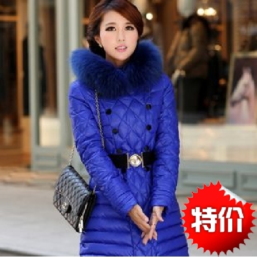 luxury winter down coat long design women down coats large fur collar thickening outerwear women's outwear ladies' down jacket