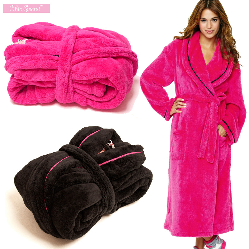 Luxury winter thermal thickening lengthen female robe bathrobes sleepwear female
