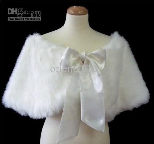 Lvory Faux Fur Wrap Shrug Bolero Coat Bridal Shawl Jacket