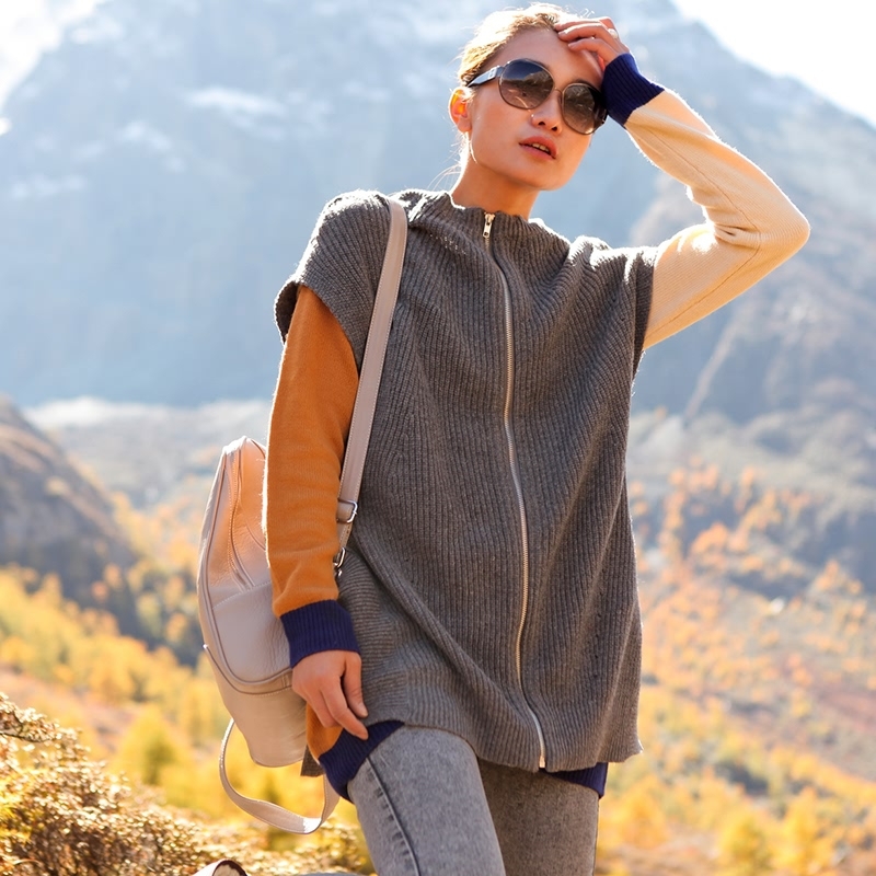 M h & h w 2012 batwing sleeve medium-long loose knitted sweater a2536