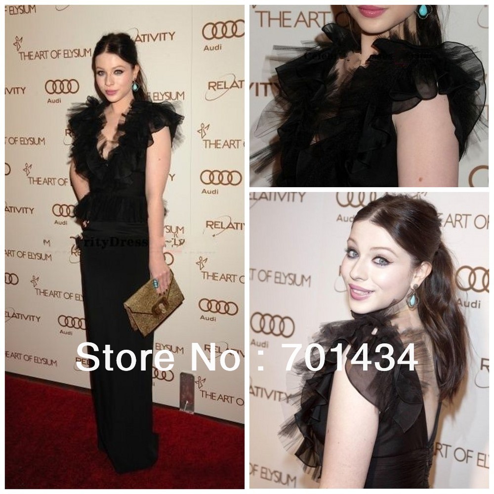 M323  New style v-neck high quality  new fashion celebrity dresses 2013