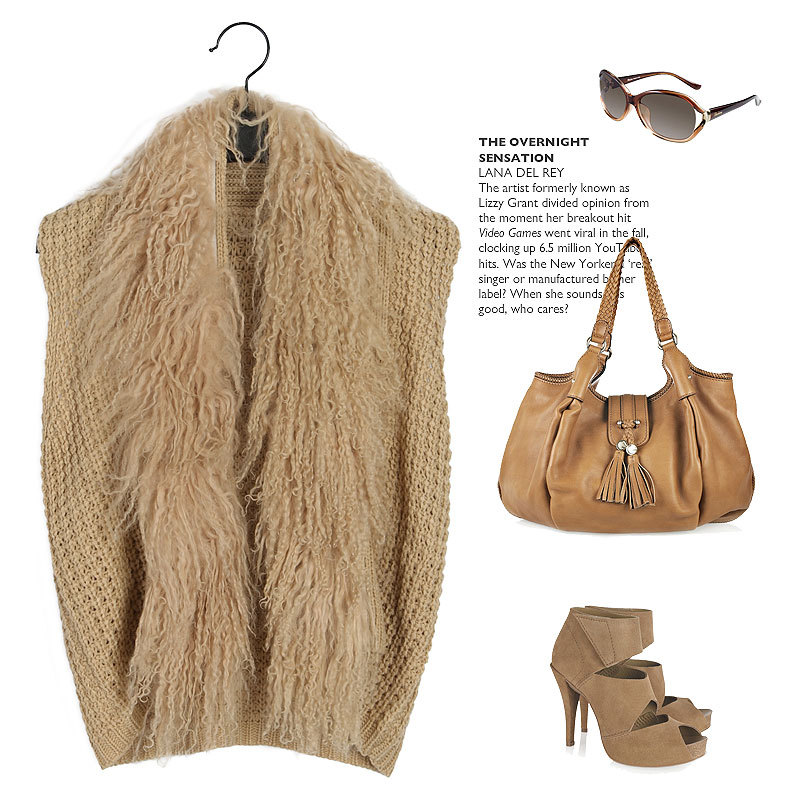M6 women's berber fleece hemming long short design cardigan sleeveless short jacket sweater
