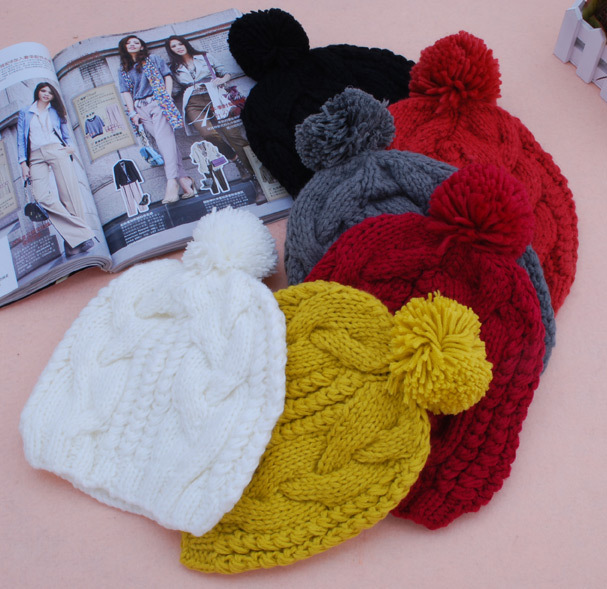 M74 handmade knitted hat ball knitted hat female hat millinery hat for man